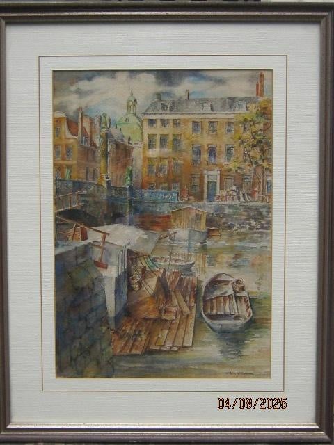 Pr. Modern Schilderij OUD Rdam, van Wilh H.Willemse PSCHEEN, Ophalen of Verzenden