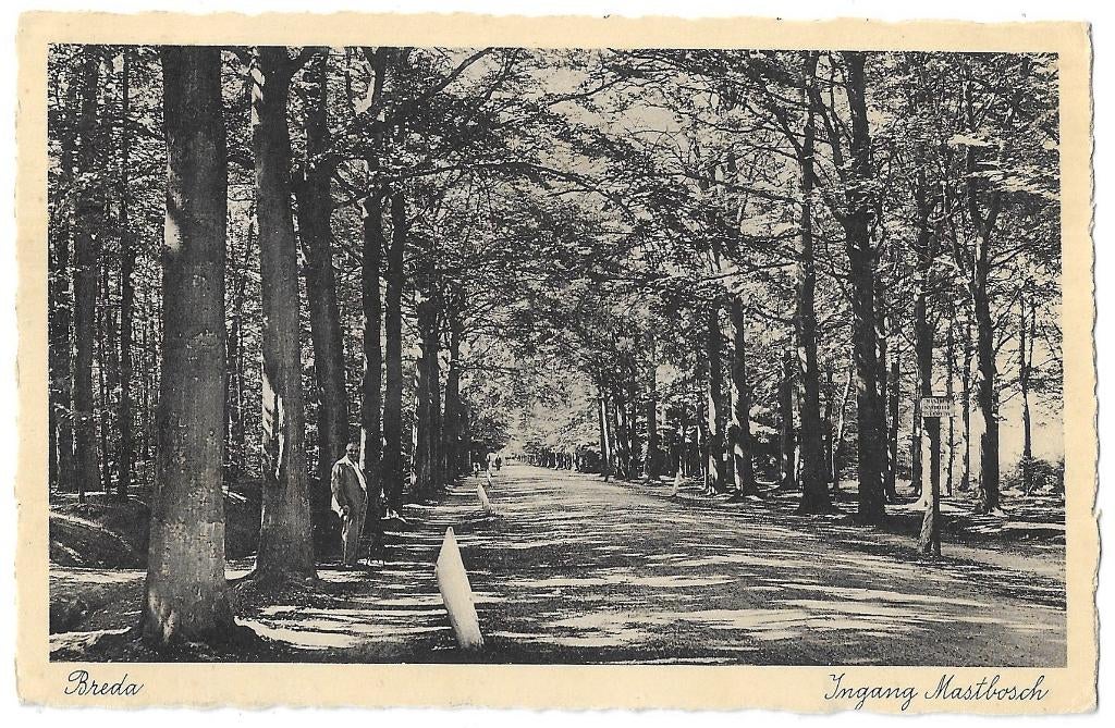 AK Breda - Ingang Mastbosch, Verzenden, 1920 tot 1940, Noord-Brabant