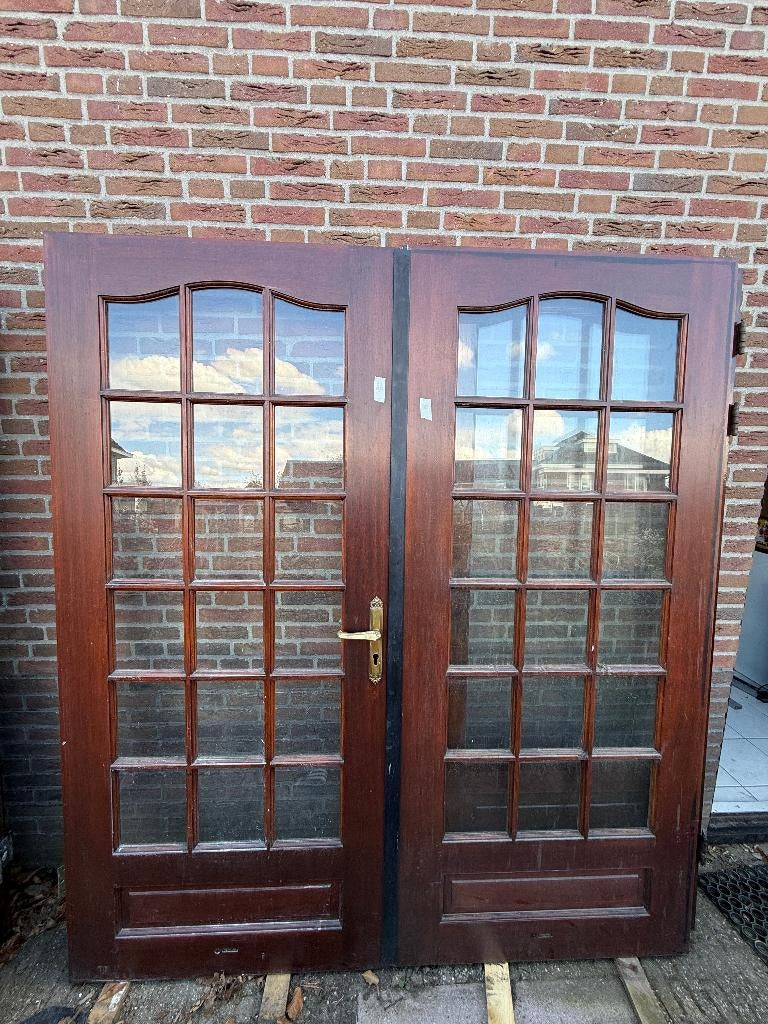 Hardhouten deuren (17 stuks) - Northgo, Ophalen, Gebruikt, Buitendeur, 200 tot 215 cm