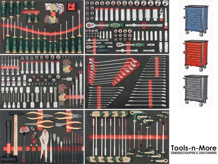 Force Gereedschapswagen 308 delig FOAM Zwart, Blauw of Rood, Auto diversen, Autogereedschap, Niet ingevuld, Niet ingevuld, Nieuw