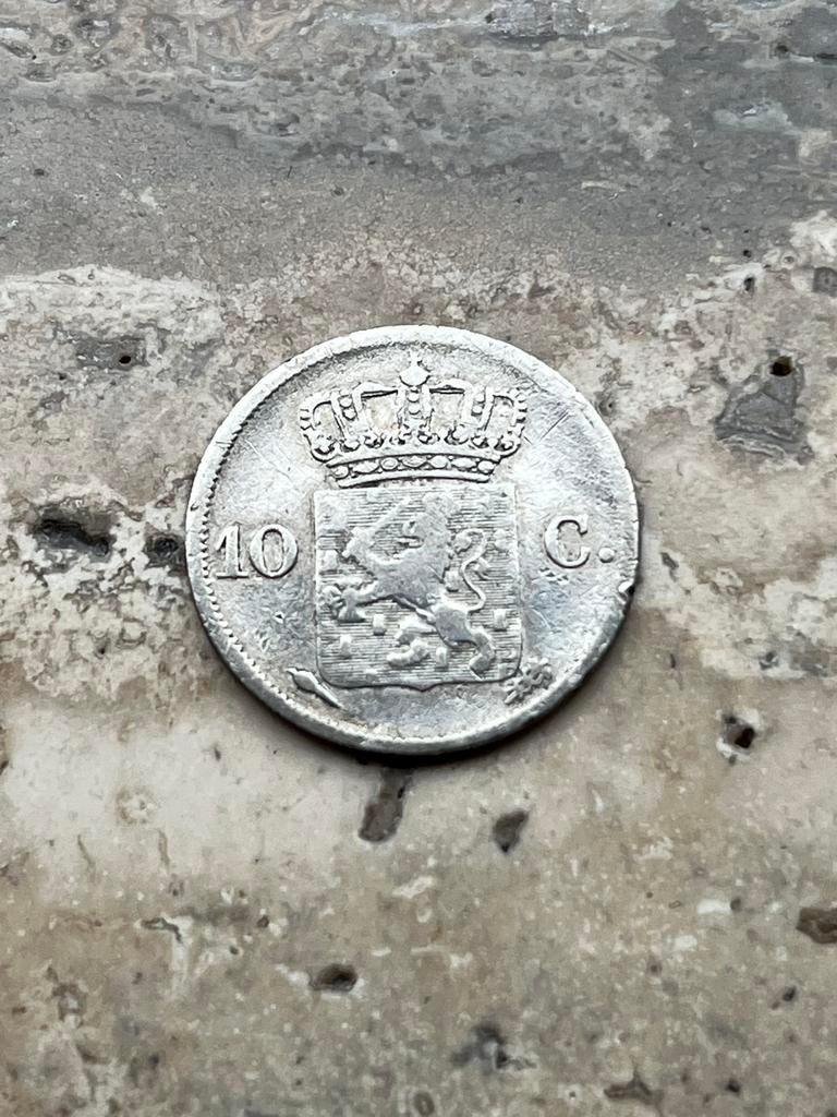 10 cent 1828 u Willem I, mooie kwaliteit zilver, Ophalen of Verzenden, Koning Willem I, 10 cent, Zilver