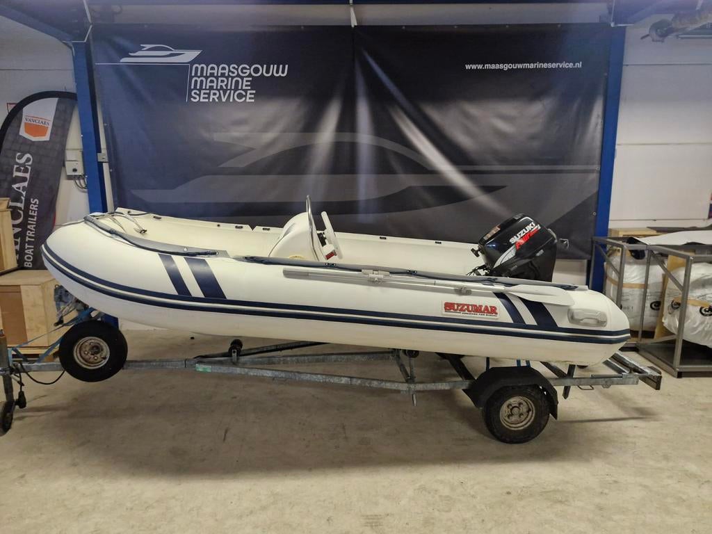 Suzumar MX-350 Rib met Suzuki DF15 en trailer (2008), Watersport en Boten, Rubberboten, Ophalen of Verzenden