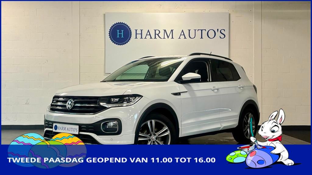 Volkswagen T-Cross 1.0 TSI R Line 116pk DSG Trekhaak / Navi, Gebruikt, Zwart, 116 pk, Wit