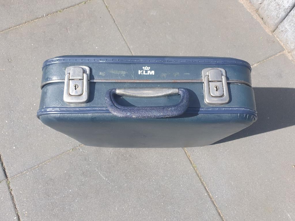 Vintage KLM koffer donkerblauw afm. 40x37x12cm gebruikt, Gebruikt, Hard kunststof, Minder dan 50 cm, Ophalen of Verzenden