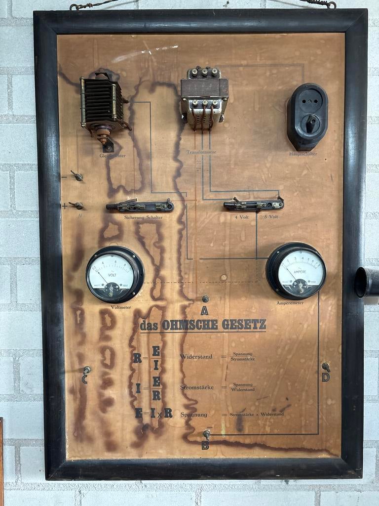 natuurkunde bord Ohmsche Gesetz Duits jaren 1940-1955, Ophalen of Verzenden