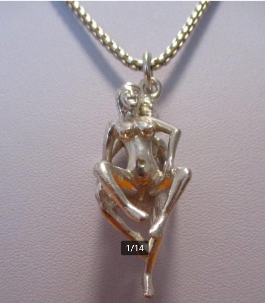Zilveren Kamasutra kettinghanger, Overige voorstellingen, Verzenden, Nieuw, Zilver