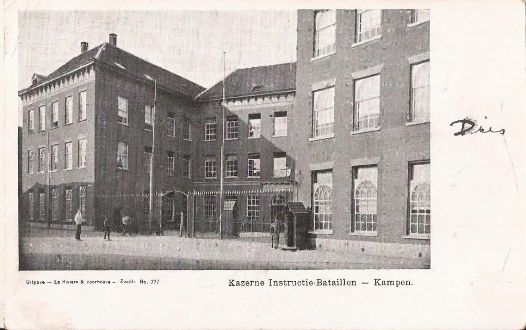 Kampen Kazerne Instructie-Bataillon 1905 Uitg. La Rivière &, Ophalen of Verzenden, Voor 1920, Gelopen, Overijssel