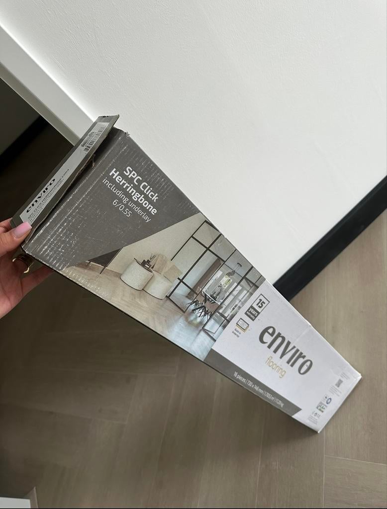 Enviro SPC CLICK Visgraat Vloer C003 - Nieuw in Doos, Doe-het-zelf en Verbouw, Ophalen, Kunststof, 50 tot 150 cm, Overige typen