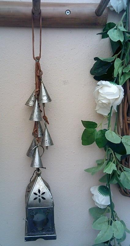 Rustieke metalen windbelletjes windgongen met lampje oosters, Ophalen of Verzenden