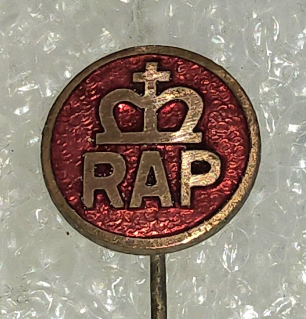 Vintage Emaille Speldje RAP Bromfiets, Verzamelen, Ophalen of Verzenden, Gebruikt, Overige onderwerpen, Speldje of Pin