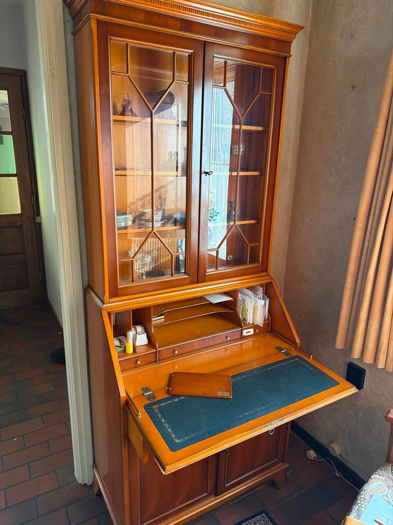 Buxus Houten Meubelset: Secretaire, Salontafel, Eettafel, Huis en Inrichting, Ophalen, Gebruikt