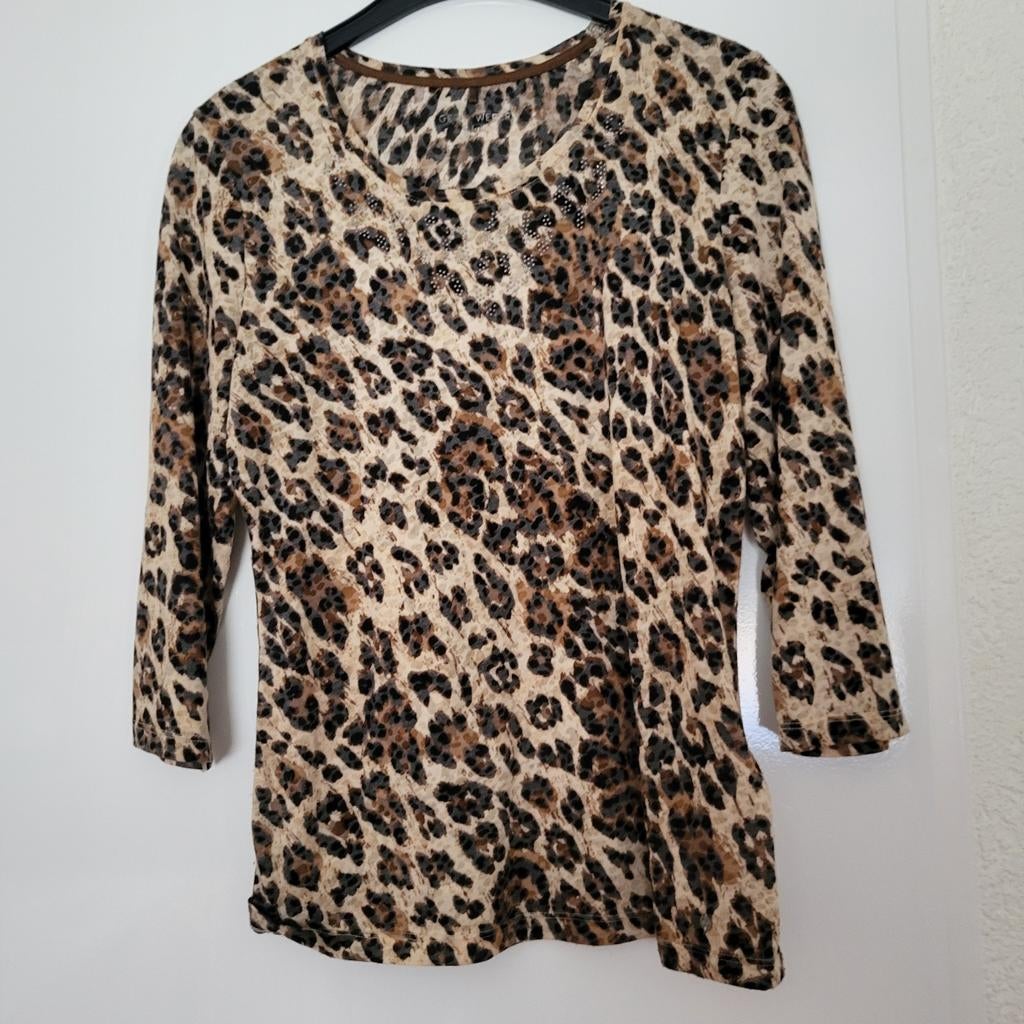 Gerry Weber Luipaardprint Shirt Dames met Glitters, Kleding | Dames, Ophalen of Verzenden, Zo goed als nieuw