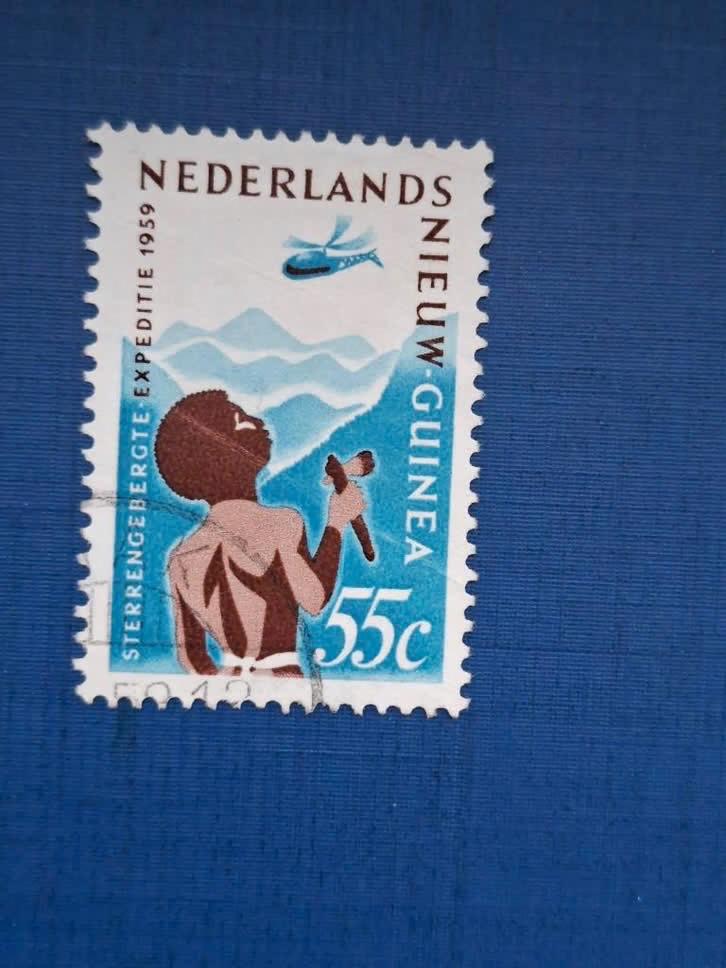 Postzegel Nieuw Guinea 1959 zegel Sterrengebergte 08-04, Ophalen of Verzenden, Gestempeld, Nieuw-Guinea