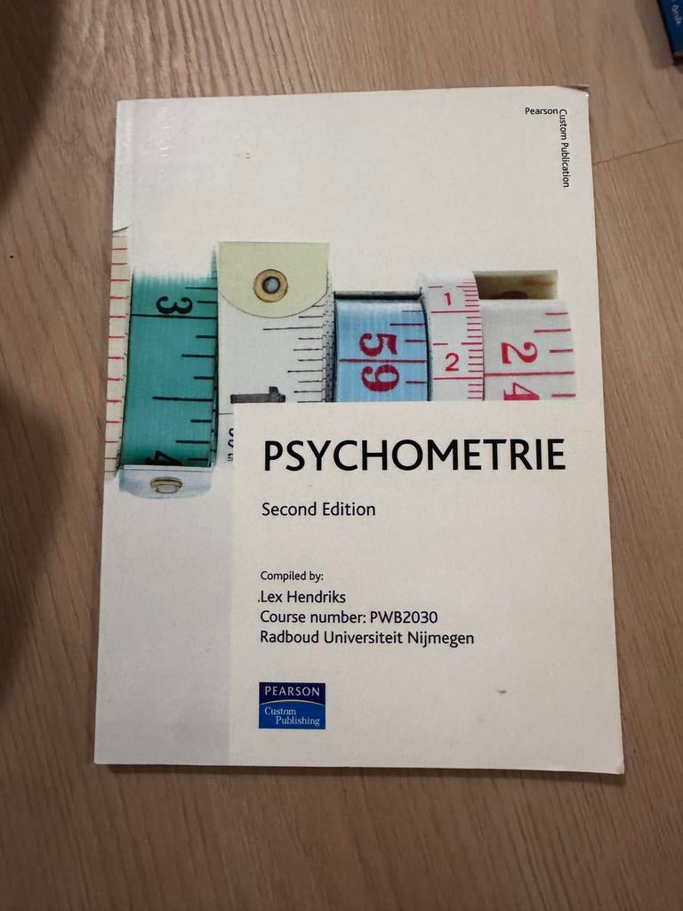 Psychometrie Studieboek Radboud Universiteit Nijmegen, Boeken, Ophalen of Verzenden, Gamma, Zo goed als nieuw, WO