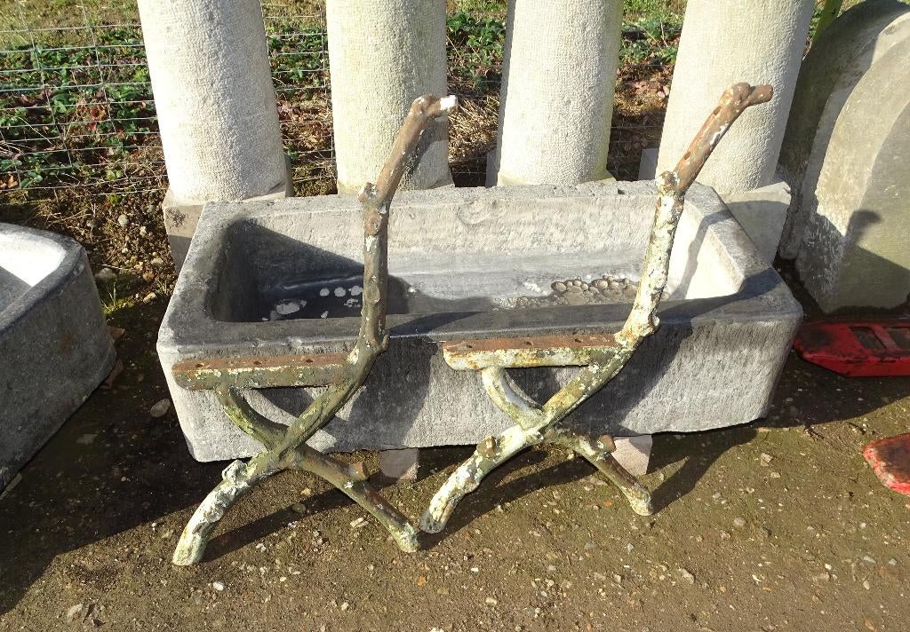 zware gietijzeren bankpoten voor tuinbank takkenbank, Ophalen