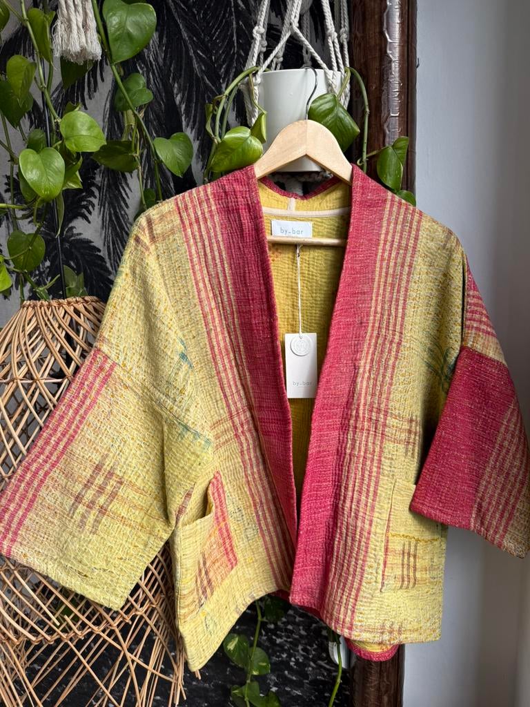 Nieuw Handgemaakt By-bar antic Kantha jasje kimono one size, Verzenden, Nieuw, Jasje