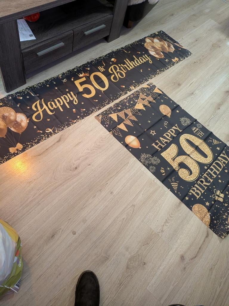 50e Verjaardag Decoratie en T-shirts, Hobby en Vrije tijd, Feestartikelen, Ophalen of Verzenden, Versiering, Verjaardag