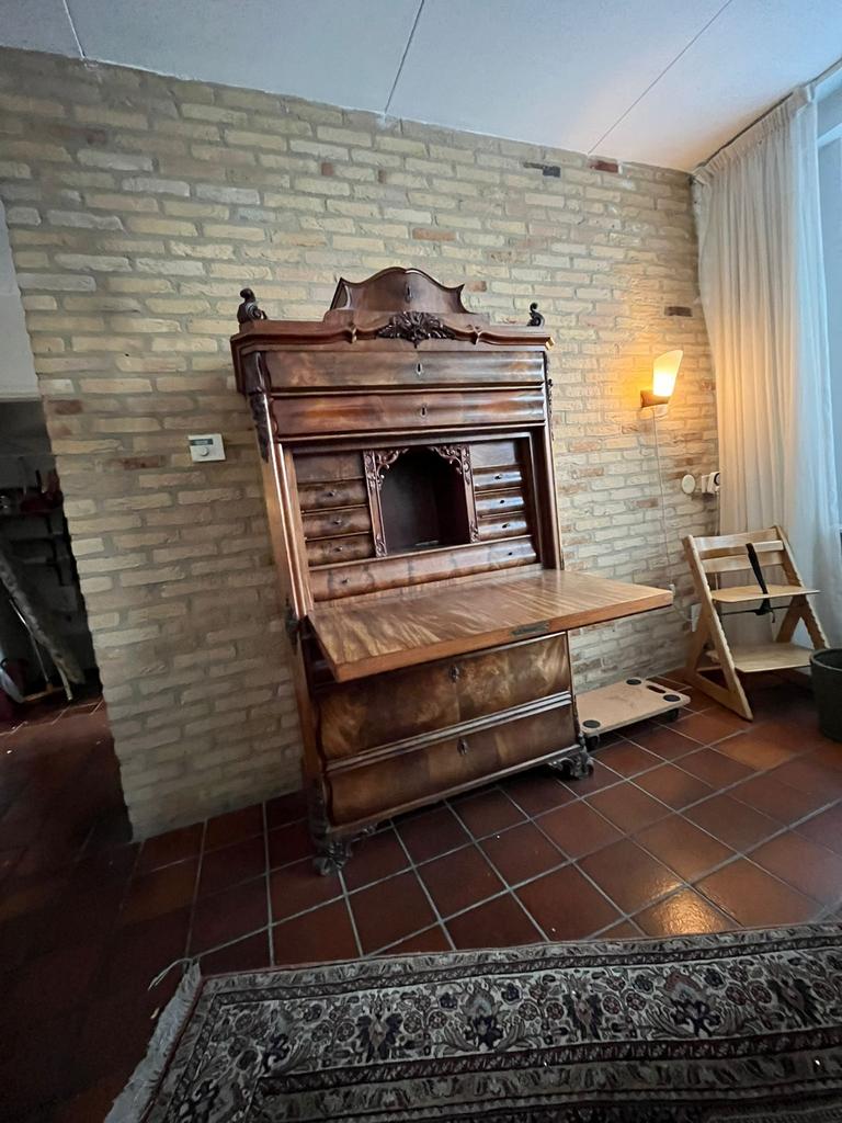 Prachtig mahoniehouten Biedermeier secretaire, Ophalen