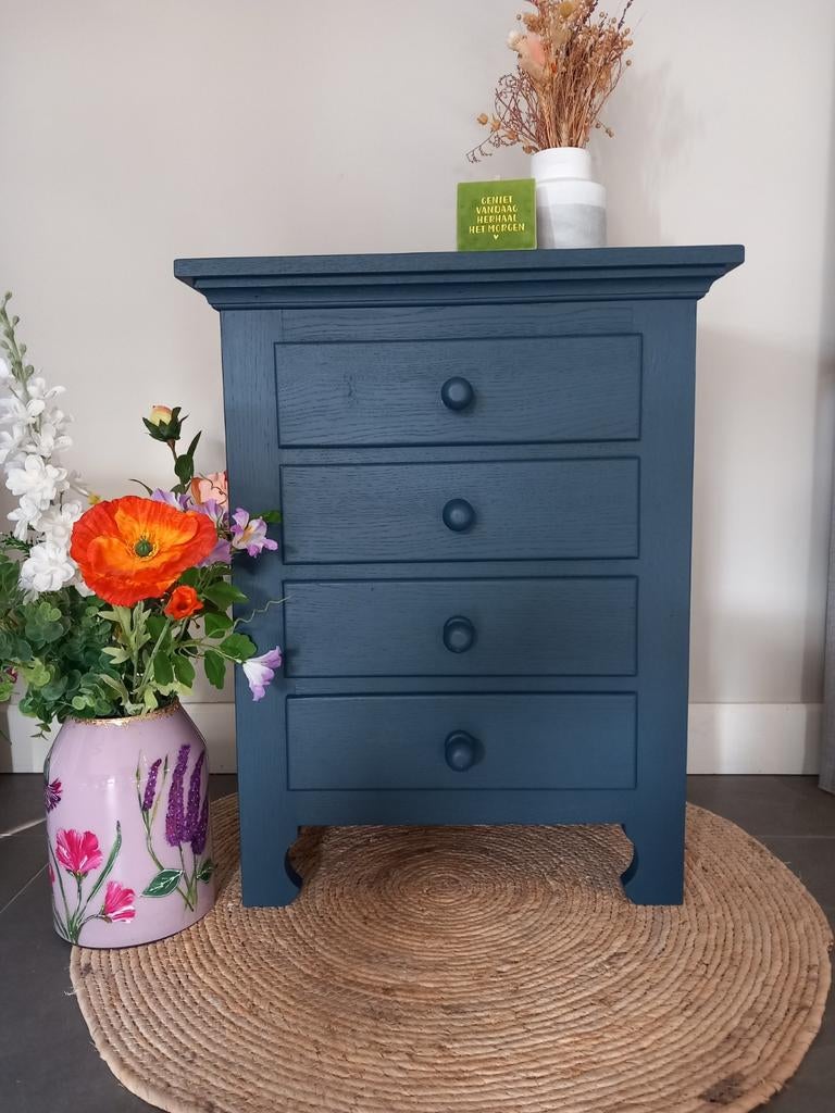 Prachtige ladekast, 4 lades, Ophalen, Eikenhout, 50 tot 100 cm, Zo goed als nieuw