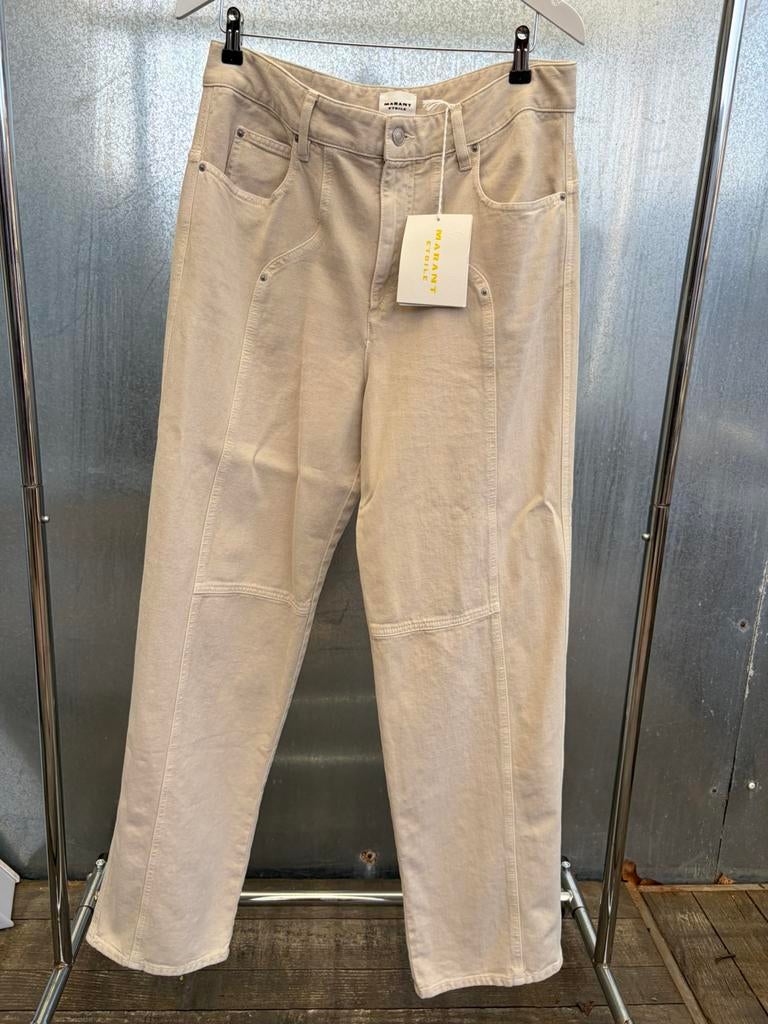 Isabel marant €350 jeans fr42 XL ecru Valeria, Beige, Maat 42/44 (L), Ophalen of Verzenden, Zo goed als nieuw