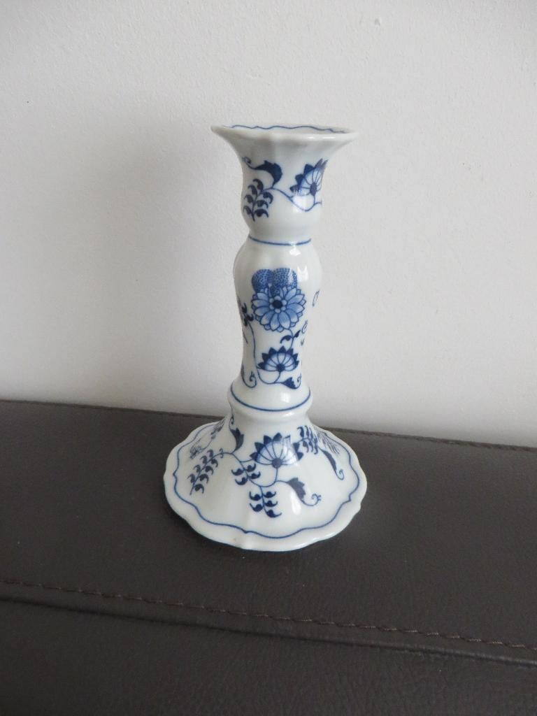 Blue Danube Japans porselein kandelaar, blauw wit, Antiek en Kunst, Antiek | Porselein, Ophalen of Verzenden