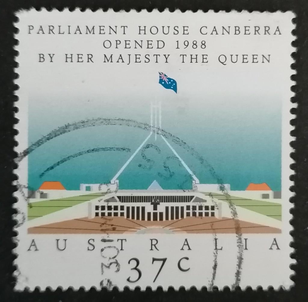AUSTRALIË - openening parlementsgebouw Canberra 1988, Verzenden, Gestempeld