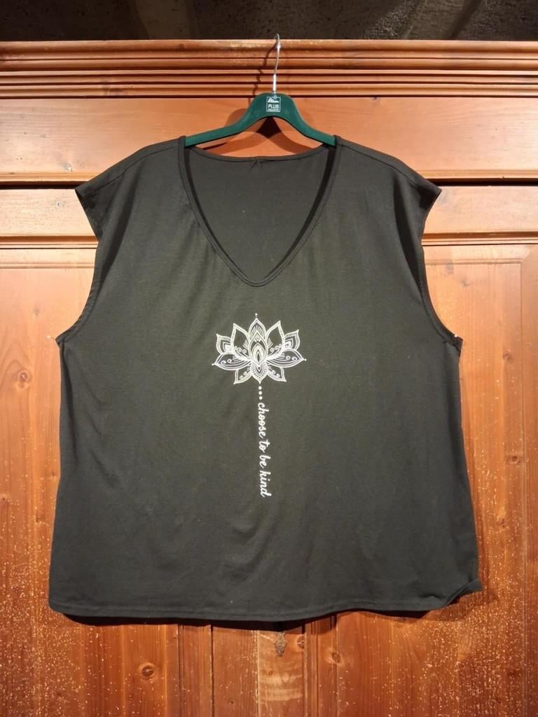 mooi zwart shirt met lotus bloem 48/50, Ophalen of Verzenden, Nieuw, Zwart, Shirt of Top