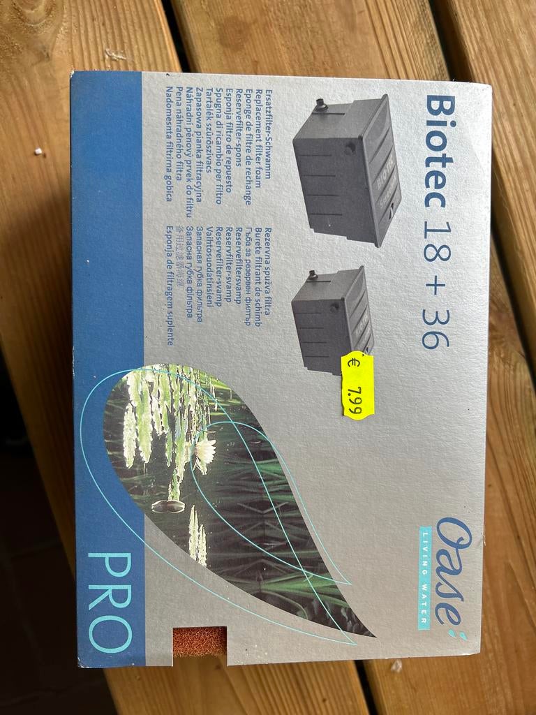 Oase Biotec 18 + 36 Pro Vervangingsfilterschuim, Ophalen of Verzenden, Nieuw