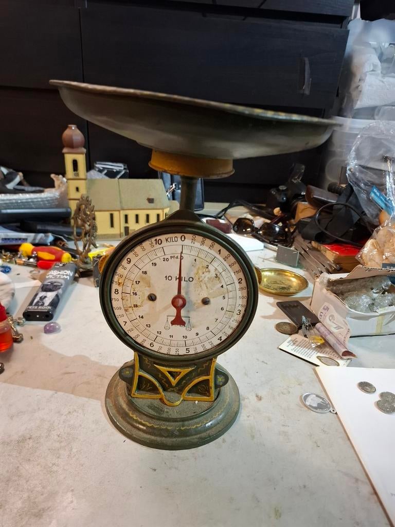 Oude weegschaal tot 10 kilo, Ophalen of Verzenden