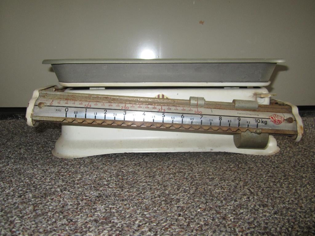 Antieke weegschaal, Witgoed en Apparatuur, Weegschalen, Ophalen of Verzenden, Gebruikt, 500 gram of grover, Minder dan 10 kg
