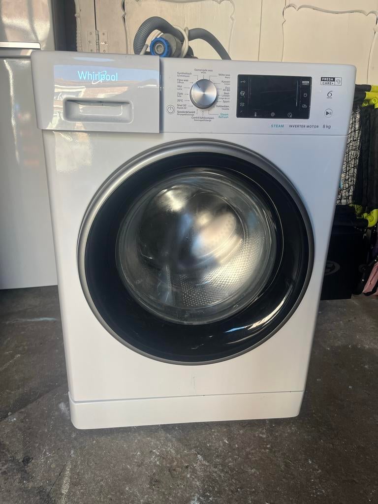 Whirlpool wasmachine - Werkt, rubber defect (onderdelen), Ophalen, 1200 tot 1600 toeren, Gebruikt, 8 tot 10 kg
