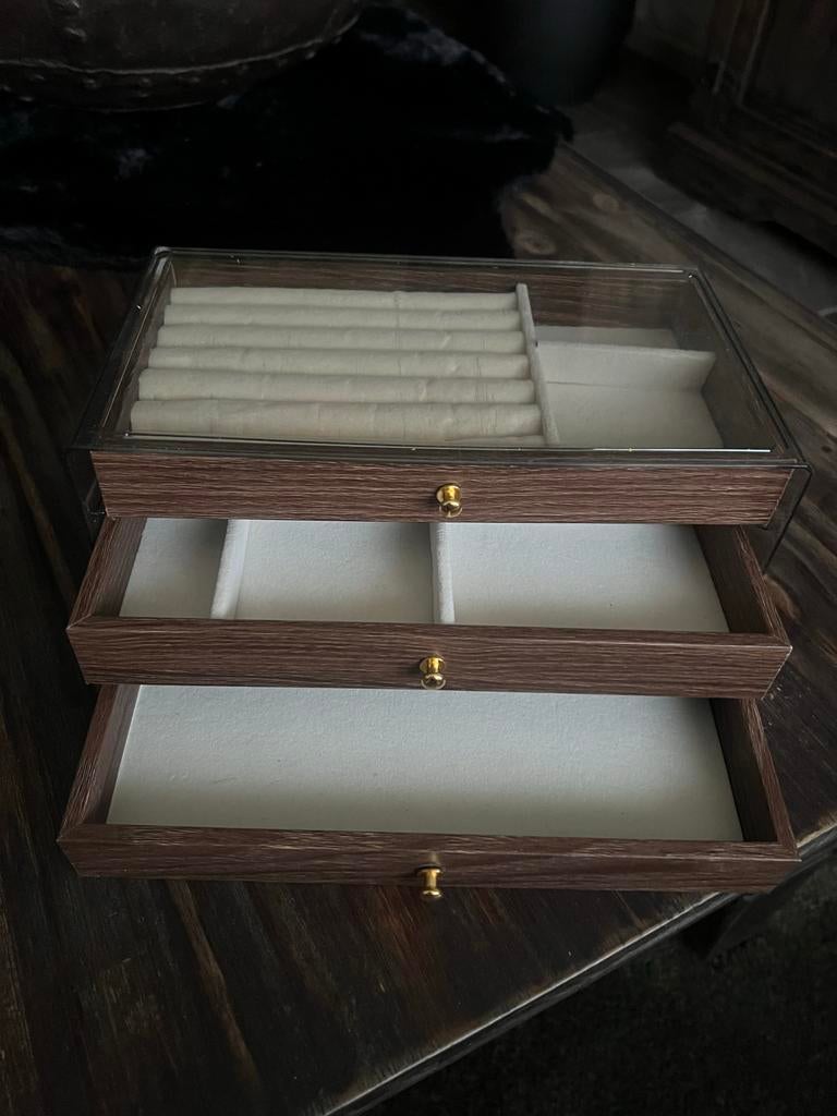 Sieraden bakje met 3 lade’s, Ophalen, Zo goed als nieuw