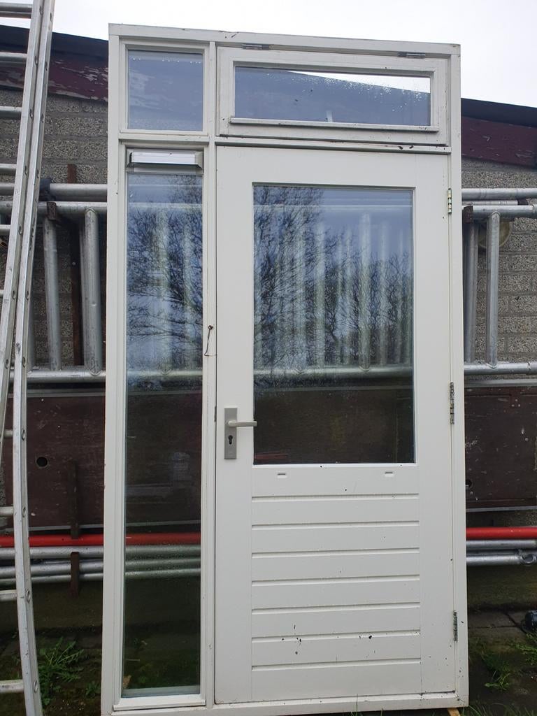 Deurkozijn met zij en boven licht, Doe-het-zelf en Verbouw, 75 tot 150 cm, Deurkozijn, Ophalen of Verzenden, Zo goed als nieuw