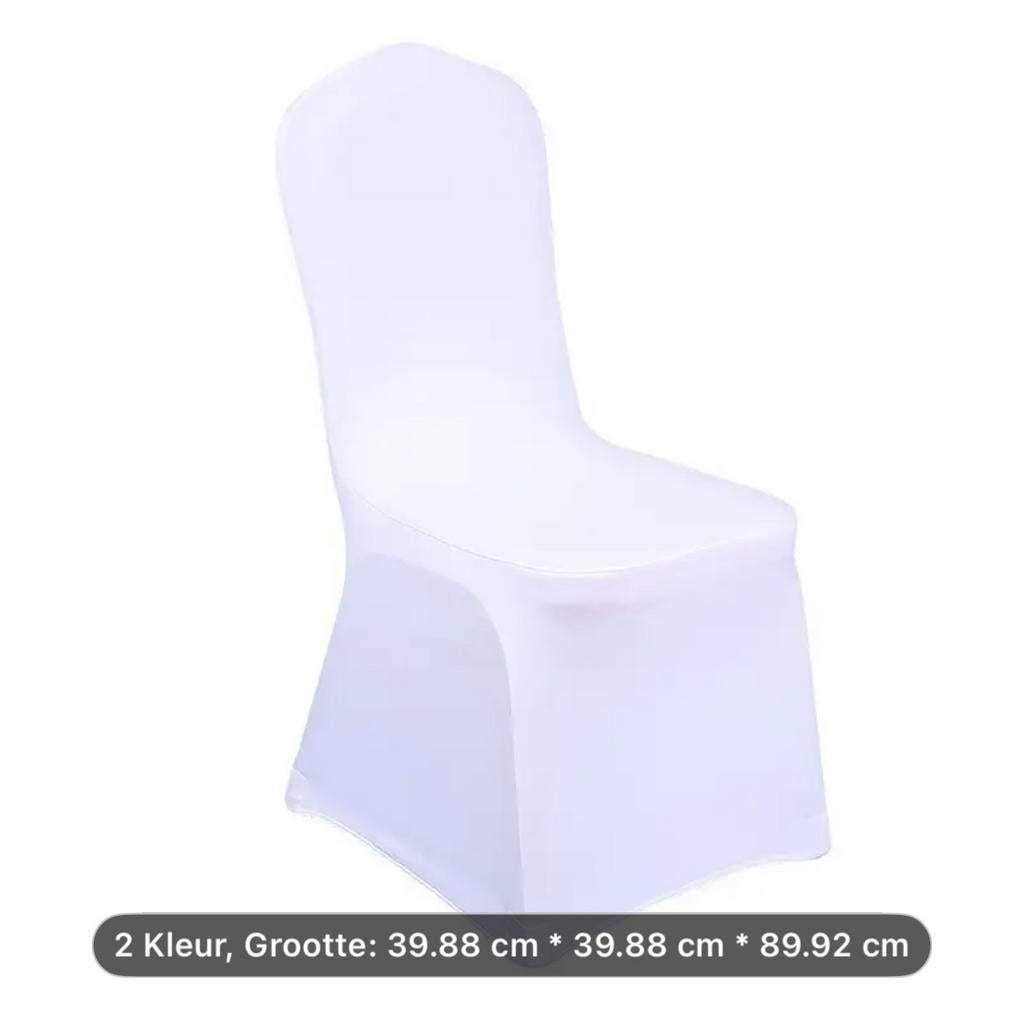 Nieuwe 4 Witte Stoelhoes Stretch - Universeel, Nieuw, Ophalen of Verzenden, Vier, Stof