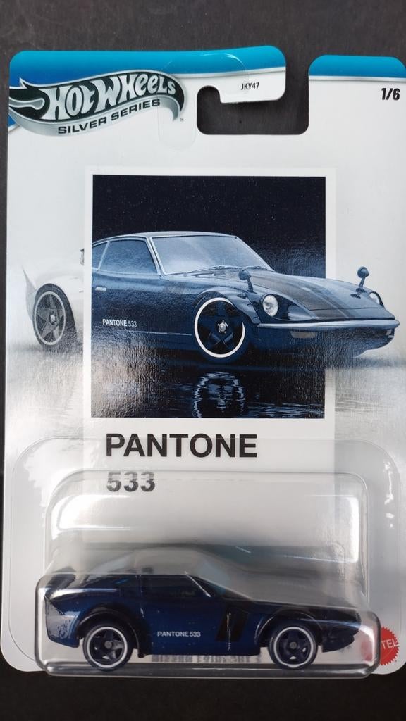 Nissan Fairlady Z 1:64 Hotwheels Pantone Silver  Pol, 1186 MJ 1 NL, Auto, Verzenden, Nieuw