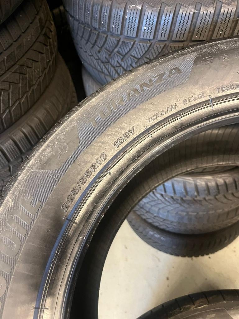 4x 225/55R18 Bridgestone Zomerbanden, 18 inch, Gebruikt, Ophalen of Verzenden, Band(en)