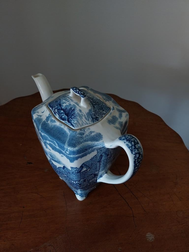 Mooie blauwe gave koffiepot, Antiek en Kunst, Ophalen of Verzenden