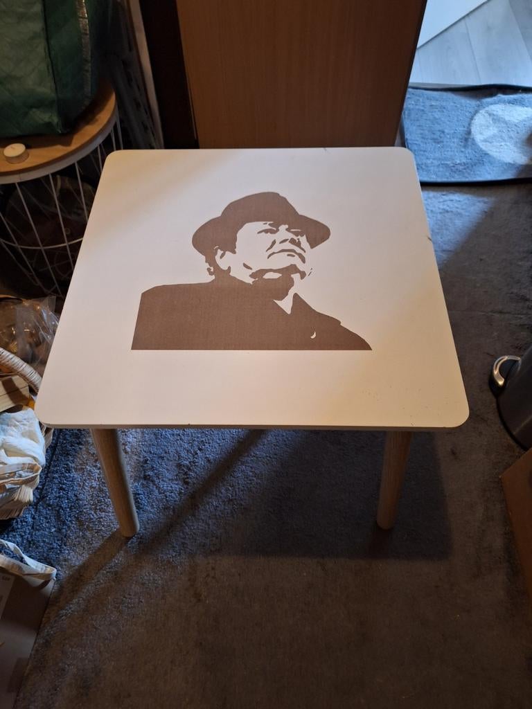 bijzettafeltje andre hazes, Minder dan 55 cm, Gebruikt, Vierkant, Hout