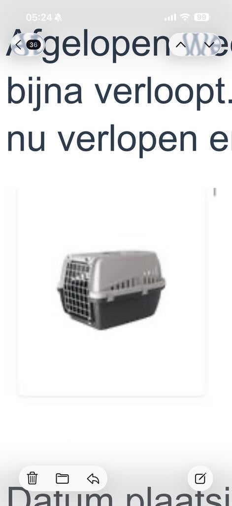 Nieuwe kat of hond reismand, Ophalen, Nieuw