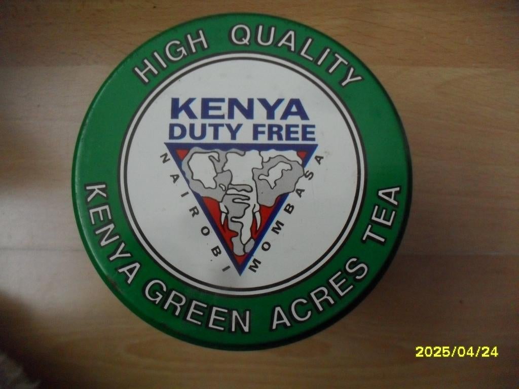 Blik Kenya Green acres Tea in zeer goede staat., Ophalen of Verzenden, Zo goed als nieuw, Thee, Overige merken