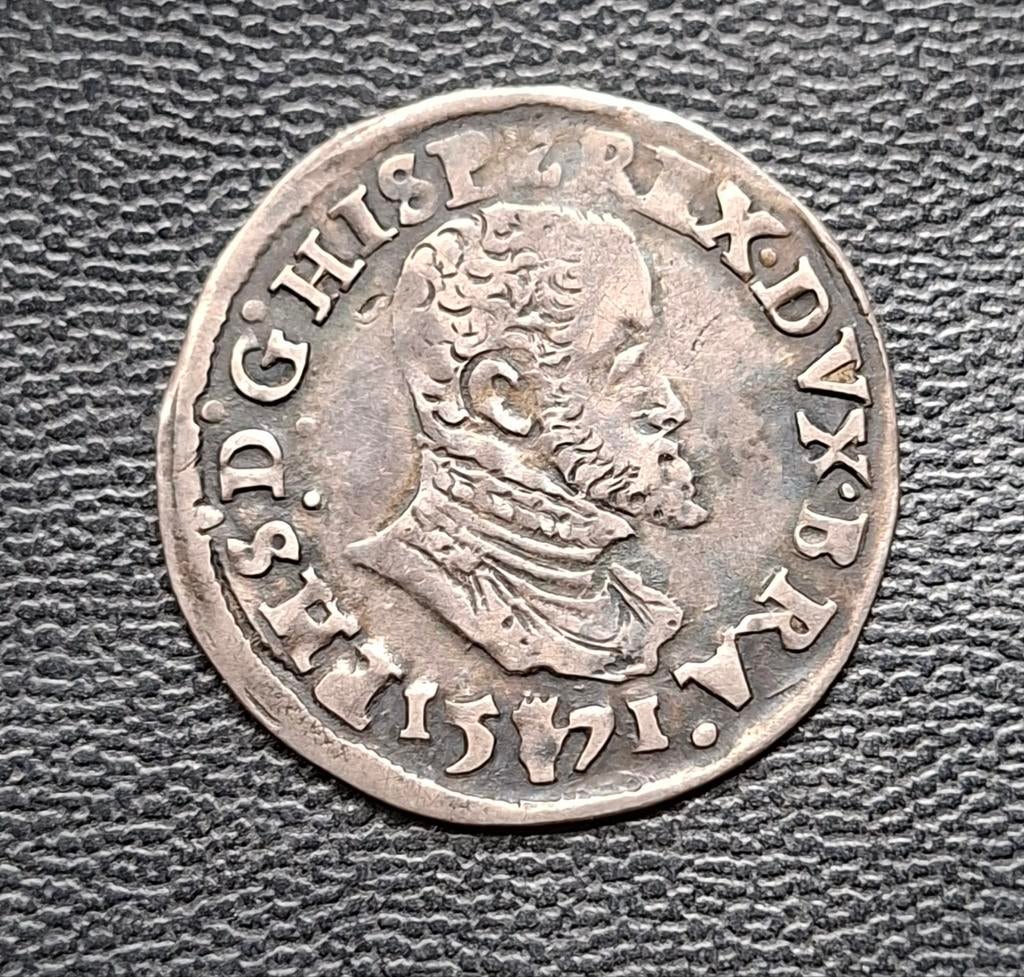 1/10 filipsdaalder 1571 antwerpen zilver zuidelijk brabant, Vóór koninkrijk, Zilver, Losse munt, Overige waardes