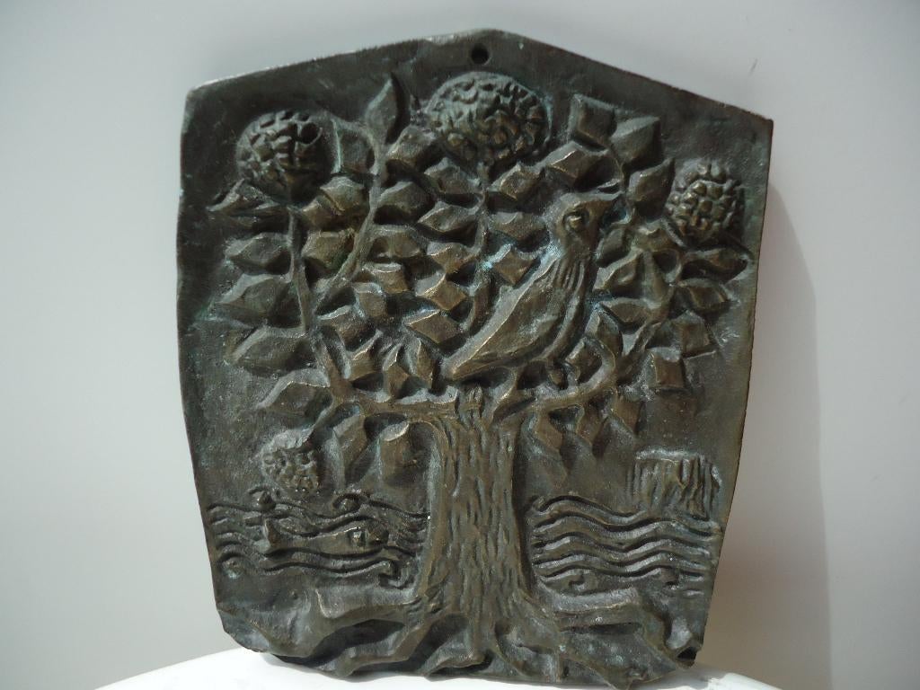 Egino WEINERT bronzen plaat, de boom des levens plaque brons, Ophalen of Verzenden