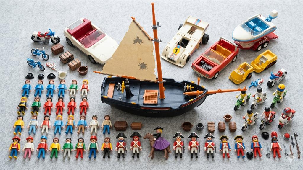 UNIEKE Partij Vintage Playmobil (Jaren '70-'90)Piratenschip, Ophalen of Verzenden, Gebruikt, Complete set