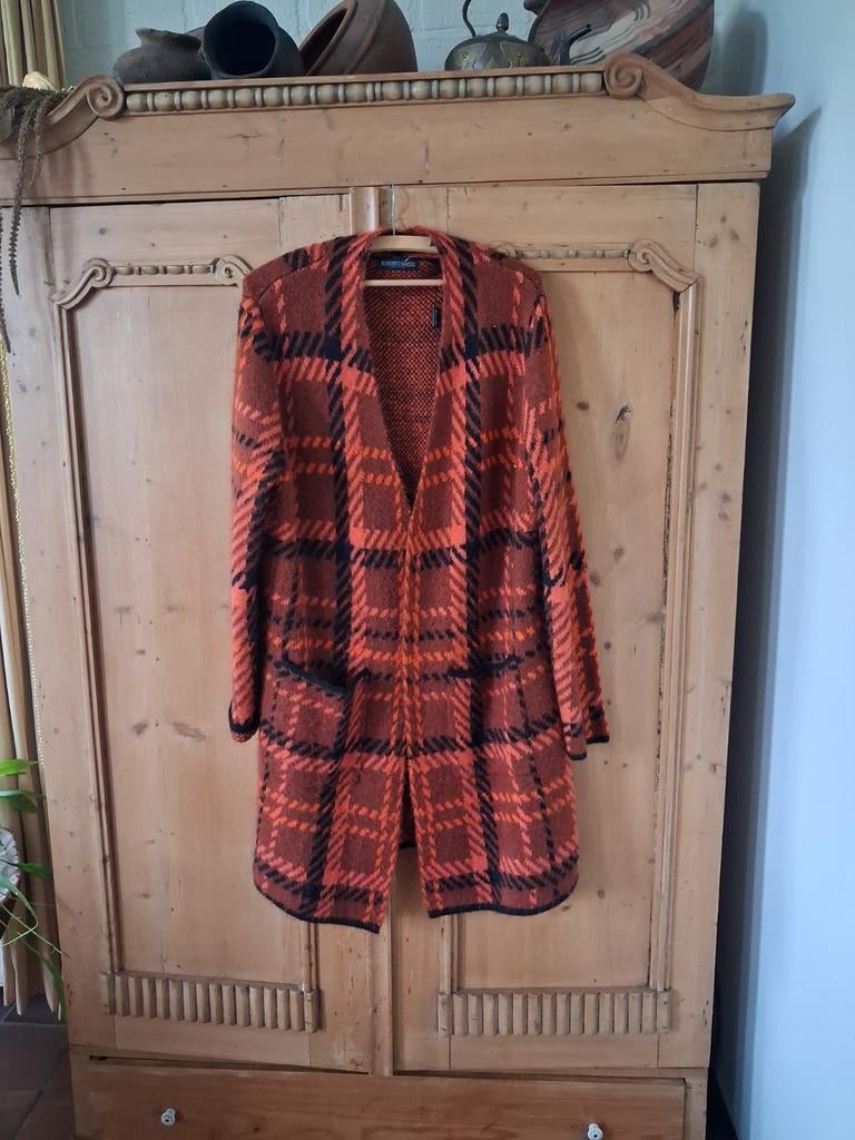 Roberto Sarto geruit vest - Oranje/Zwart, Kleding | Dames, Maat 42/44 (L), Oranje, Ophalen of Verzenden, Zo goed als nieuw