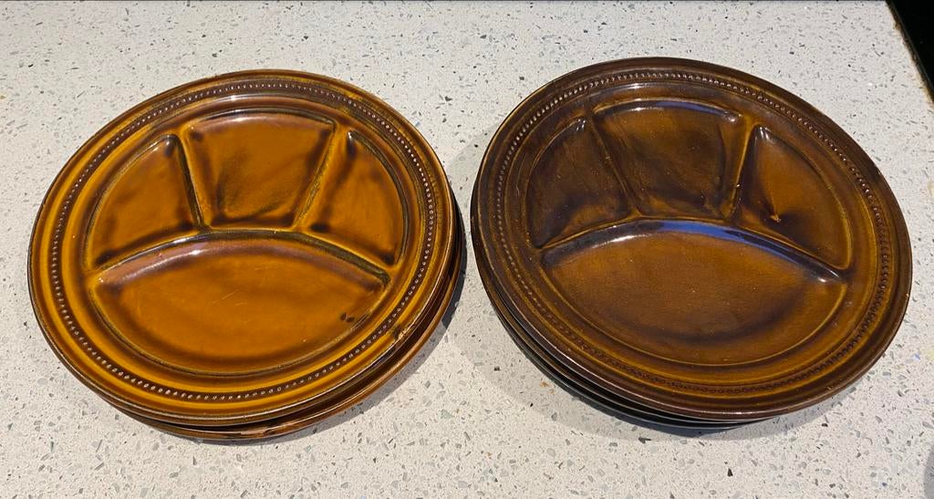 5 Vintage gourmet borden - Uitstekende Staat, Ophalen, Zo goed als nieuw, Bord(en), Overige stijlen