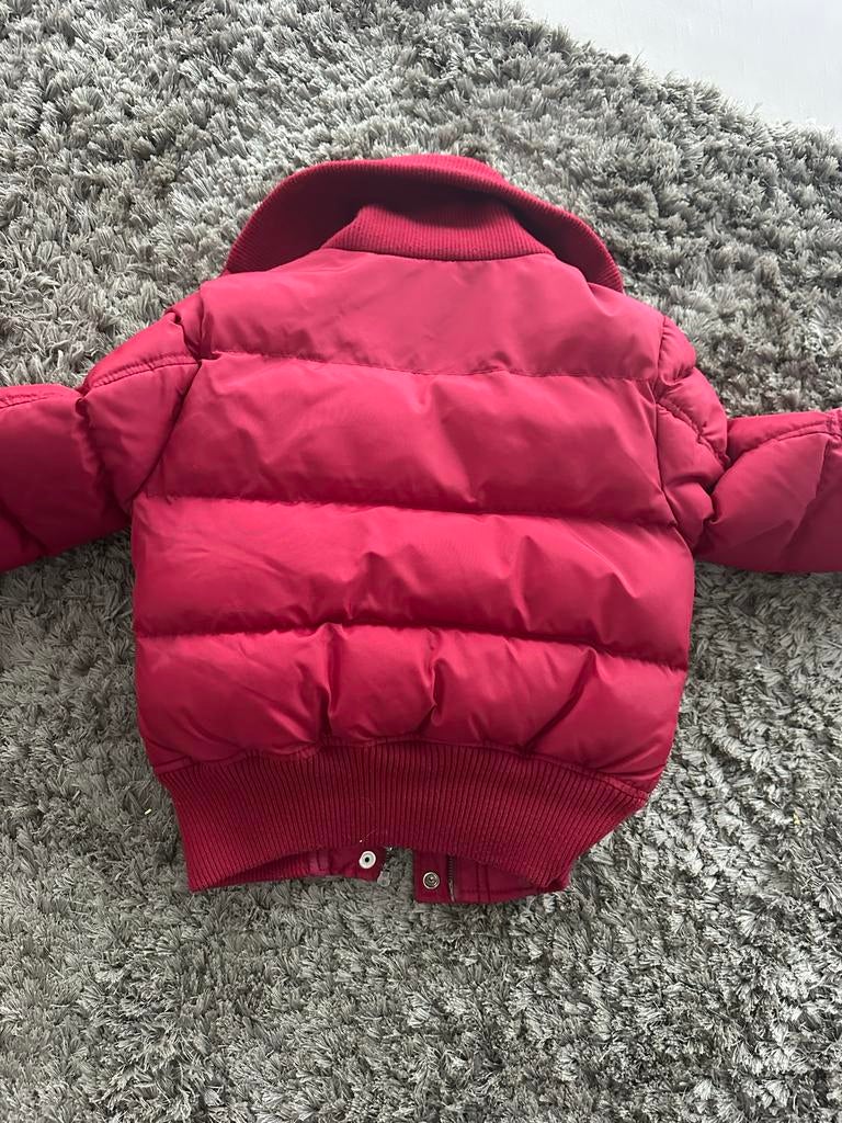Moncler ski jas maat 1 (34) - Gedragen, perfecte staat, Moncler, Ophalen of Verzenden, Maat 34 (XS) of kleiner, Rood