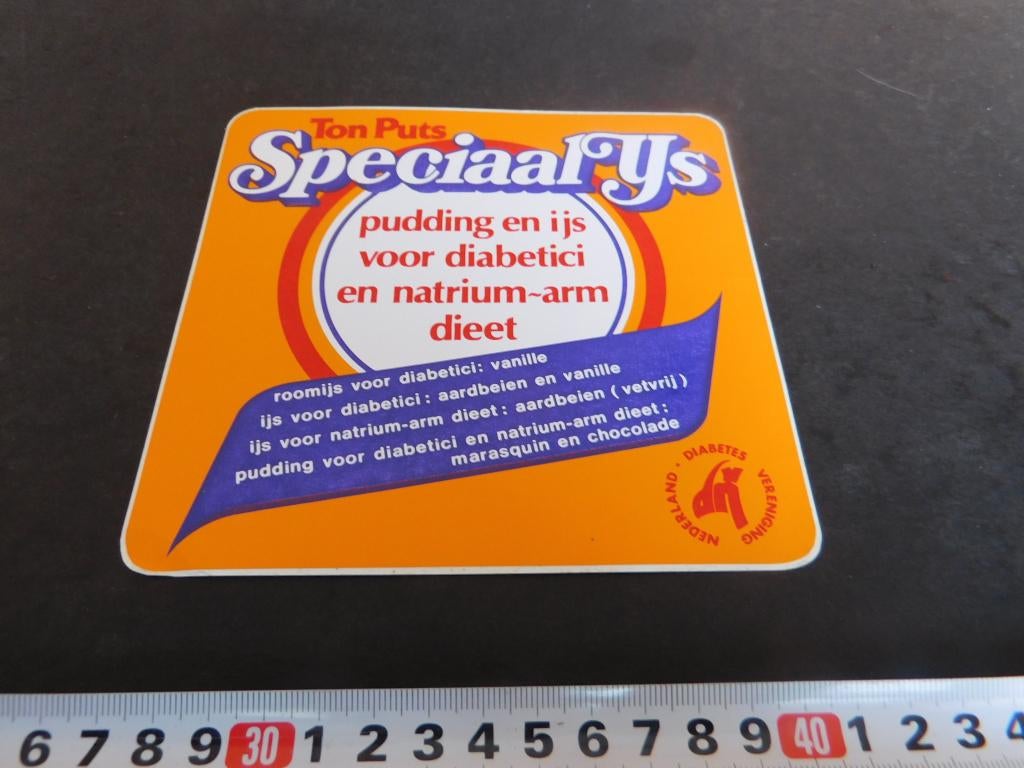 sticker TON PUTS Speciaal IJs voor diabetice *, Ophalen, Zo goed als nieuw