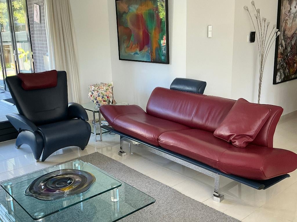 Sede bank en stoel, Ophalen, 250 tot 300 cm, Driepersoons, Zo goed als nieuw