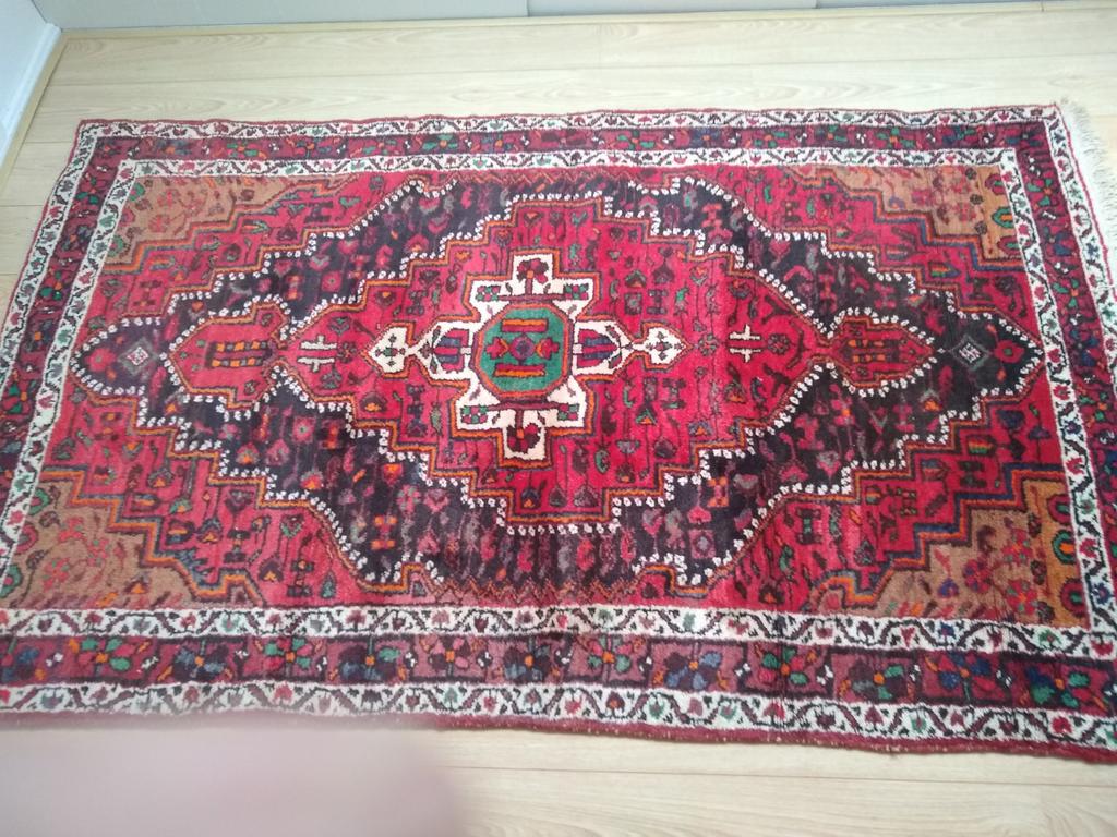 Perzisch Hamadan vloerkleed 220x133cm, Gebruikt, Perzisch, 200 cm of meer, Ophalen of Verzenden
