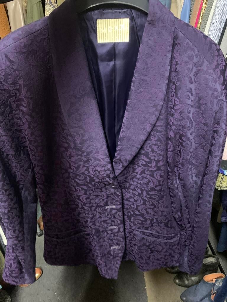 Mexx Paars Barok Jacquard Blazer - Statement Jasje (Maat 38), Kleding | Dames, Ophalen of Verzenden, Zo goed als nieuw, Paars